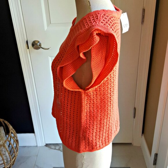 NEW! GAP FLUTTER SLEEVE SWEATER SZ L - Picture 3 of 5
